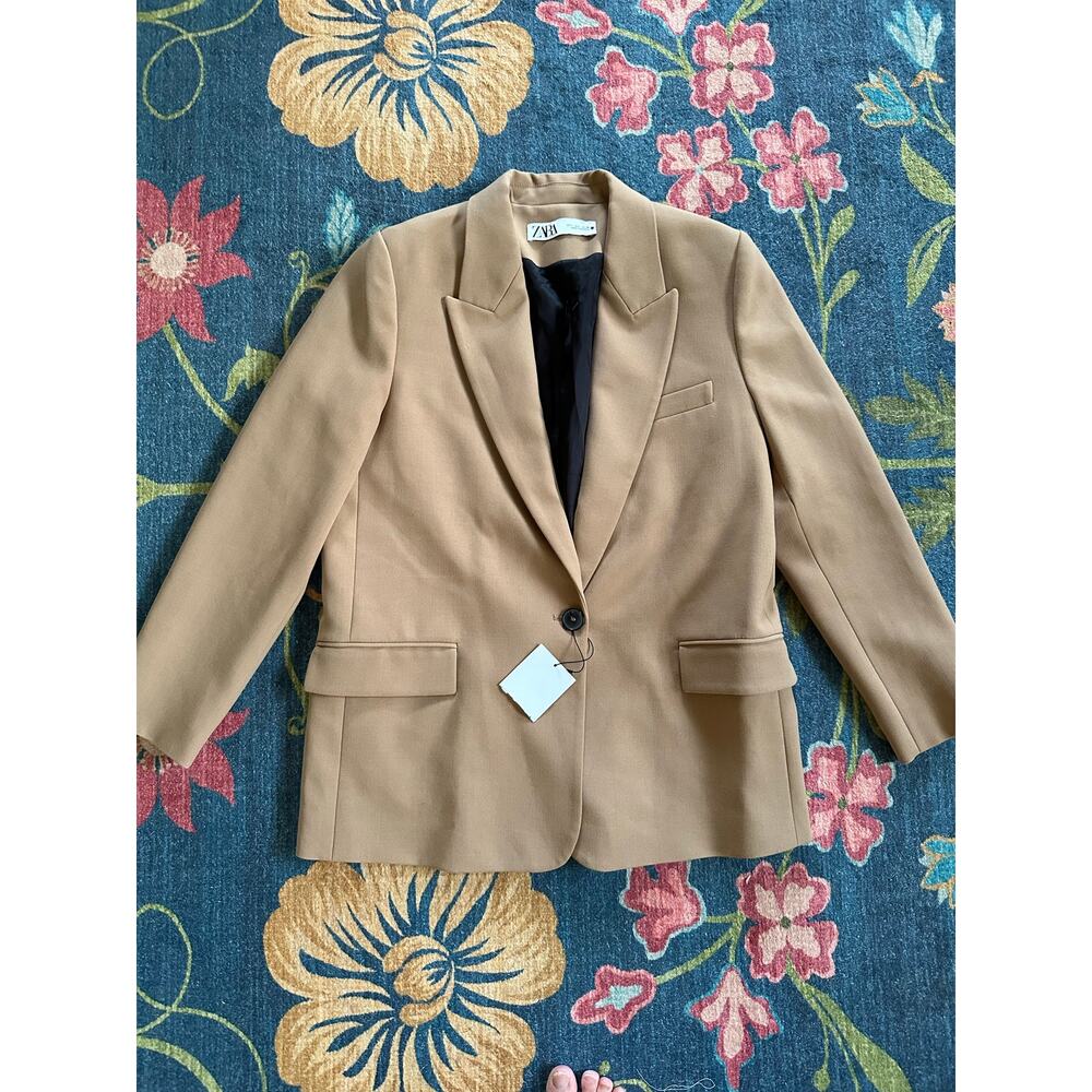 NWT Zara Camel Blazer Size Large - Picture 5 of 9